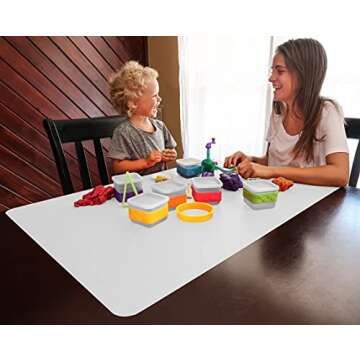 MonsterMat 36x24 Inch Extra Large Silicone Table Protector Craft Mat for Painting, Clay, Projects, Arts and Crafts, Soldering and Resin. Easy Clean Up and Storage. Largest Mat Available. (White)