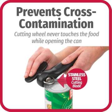 Good Cook Can Opener, Safe Cut Manual Can Opener, no Sharp Can Edges, Black