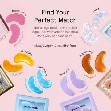 grace & stella Under Eye Patches with Peptides & Rice Extract - Firming Eye Masks for Dark Circles and Puffiness - Iridescent Eye Mask Patches for Firmer-Looking Skin - Vegan, Cruelty-Free, 24 Pairs