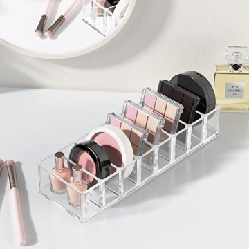HBlife Makeup Organizer with 8 Clear Compartment Spaces
