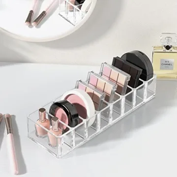 HBlife Makeup Organizer with 8 Clear Compartment Spaces