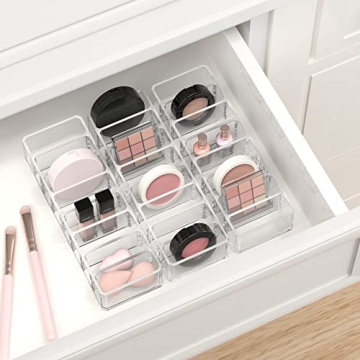 HBlife Makeup Organizer with 8 Clear Compartment Spaces
