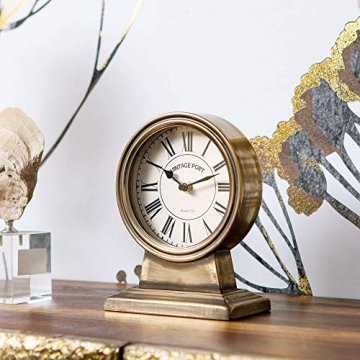 NIKKY HOME Vintage Gold Mantle Clock for Home Décor