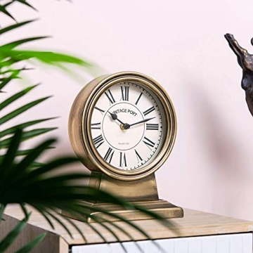 NIKKY HOME Vintage Gold Mantle Clock for Home Décor