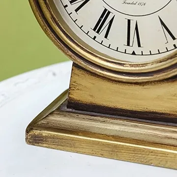NIKKY HOME Vintage Gold Mantle Clock for Home Décor