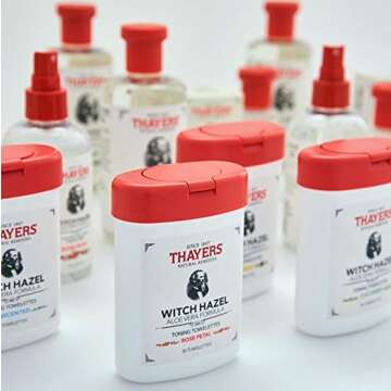 THAYERS Alcohol-Free Witch Hazel Toning Towelettes with Aloe Vera, Rose Petal, 25 Count