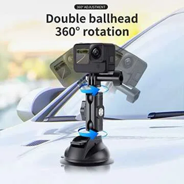 TELESIN Car Mount Suction Cup for GoPro & Smartphones