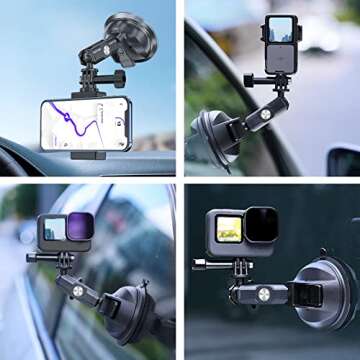 TELESIN Car Mount Suction Cup for GoPro & Smartphones