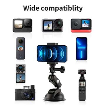 TELESIN Car Mount Suction Cup for GoPro & Smartphones