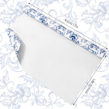 Elegant Blue White Floral Wrapping Paper for All Occasions
