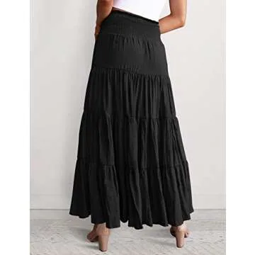 HAEOF Women's Bohemian Maxi Skirt for All Seasons