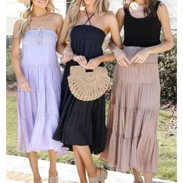 HAEOF Women's Bohemian Maxi Skirt for All Seasons