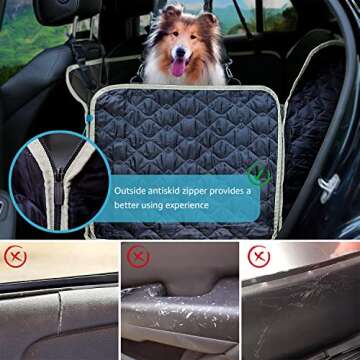 Lassie Dog Car Seat Covers for Back Seat Waterproof with Mesh Visual Window Durable Scratchproof Nonslip Dog Car Hammock with Universal Size Fits for Cars, Trucks & SUVs