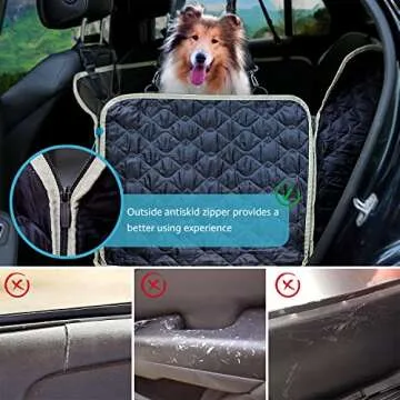 Lassie Dog Car Seat Covers for Back Seat Waterproof with Mesh Visual Window Durable Scratchproof Nonslip Dog Car Hammock with Universal Size Fits for Cars, Trucks & SUVs