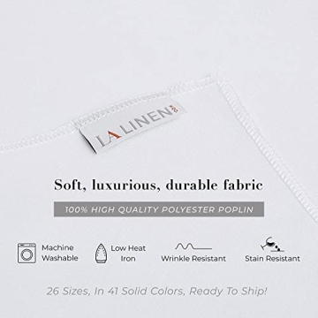 LA Linen Polyester Poplin Washable Rectangular Tablecloth, Stain and Wrinkle Resistant Table Cover 9...