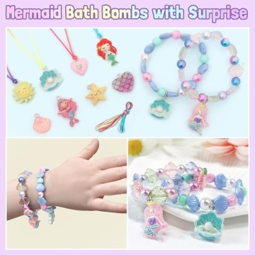 Mermaid Bath Bombs for Kids with Surprise Jewelry Inside