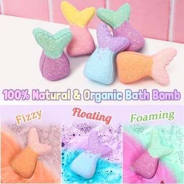 Mermaid Bath Bombs for Kids with Surprise Jewelry Inside