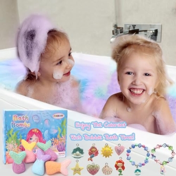 Mermaid Bath Bombs for Kids with Surprise Jewelry Inside