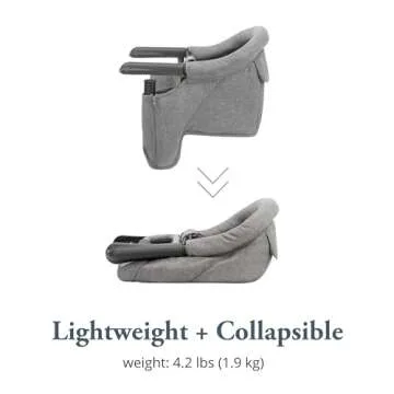 Inglesina Fast Table Chair, Stone Gray Melange - Portable High Chair for Baby & Toddlers 6-36 Months - Fits Tables 0.8'' - 3.5'' - Collapsible and Compact Design Space Saving - Travel Bag Included