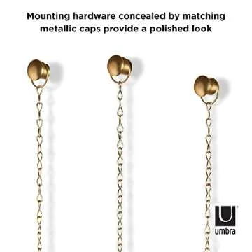 Umbra fotochain photo display, 4" x 6" and 4" x 4", Matte-brass