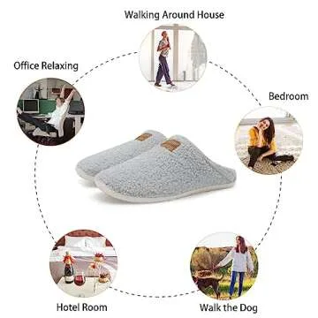 Spesoul Fuzzy House Slippers for Women Men Indoor Closed Back Lightweight Cozy Faux Furry Lining Barefoot House Shoes Slipper Socks for Bedroom Home Office Yoga Outdoor Walking Shoes 8.5-9.5 Women/6.5-7.5 Men