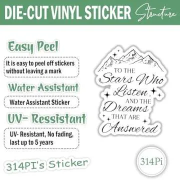 314PI (3pcs) to The Stars Who Listen Sticker, Inspirational Stickers, Water Assitant for Laptop, Phone, Kindle Stickers, Bookish Stickers, Mental Health Stickers, Mental Health Awareness (Size 3")