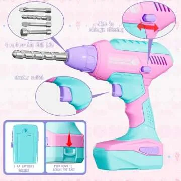 Tool Kit for Kids, 33 pcs Kids Tool Set Toddler Tools Set Includes Toy Chainsaw, Electric Toy Drill, Pretend Play Construction Toys for 3 4 5 6 +Year Old Boys Girls, Best Birthday Gift for Kids