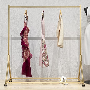 HOMEKAYT Gold Clothing Rack - Modern Garment Rack for Home and Retail