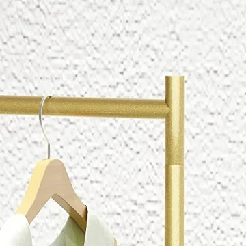 Stylish HOMEKAYT Gold Clothing Rack on Wheels