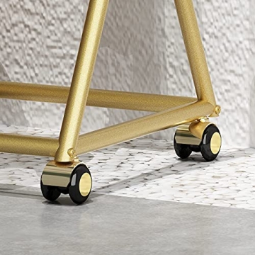 Stylish HOMEKAYT Gold Clothing Rack on Wheels