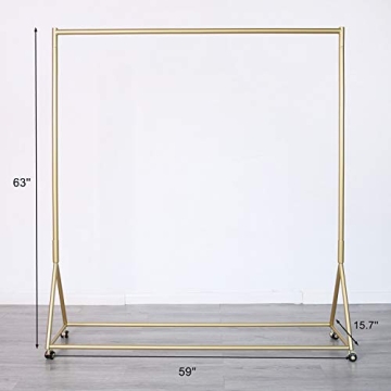 Stylish HOMEKAYT Gold Clothing Rack on Wheels