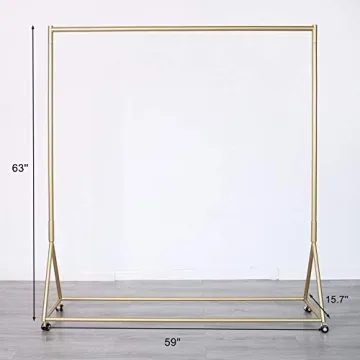 Stylish HOMEKAYT Gold Clothing Rack on Wheels