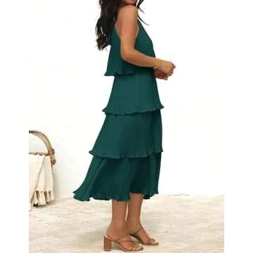 Stylish ZESICA Women's Halter Neck Midi Dress for All Occasions