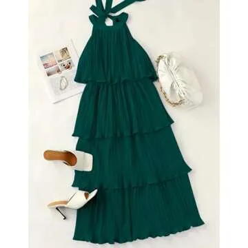 Stylish ZESICA Women's Halter Neck Midi Dress for All Occasions