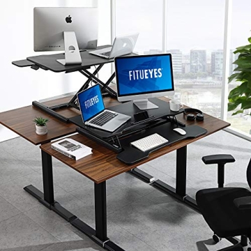 FITUEYES Adjustable Standing Desk for Dual Monitors