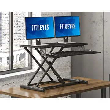 FITUEYES Adjustable Standing Desk for Dual Monitors