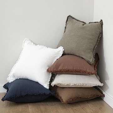 Cozy Boho Fringe Throw Pillow Covers Set of 2 18×18