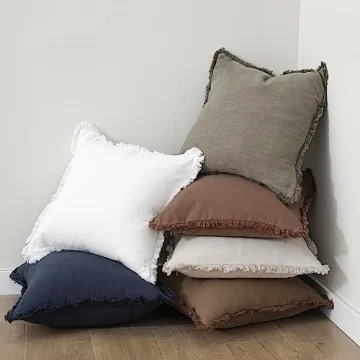 Cozy Boho Fringe Throw Pillow Covers Set of 2 18×18