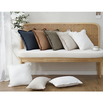 Cozy Boho Fringe Throw Pillow Covers Set of 2 18×18