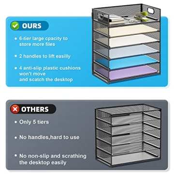 Marbrasse 6 Tier Paper Organizer for Efficient Organization