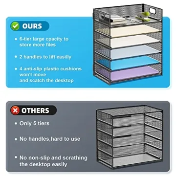 Marbrasse 6 Tier Paper Organizer for Efficient Organization