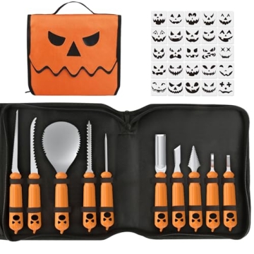 imarku 10PC Halloween Pumpkin Carving Kit – Professional Tools & Stencils
