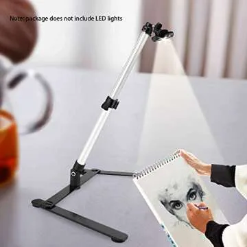 ChromLives Photo Copy Stand Pico Projector Stand with Phone Clamp Overhead Phone Mount Phone Stand Mini Tripod Adjustable Tabletop Monopod Stand Compatible with Smart-Phone