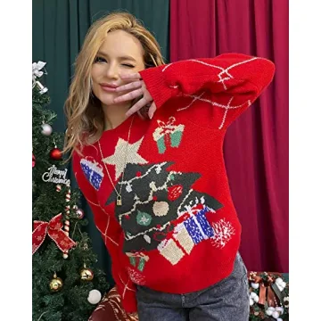 Fashionme Ugly Christmas Sweater for Women, Cozy Holiday Wear