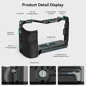 SmallRig Full Cage for Sony A7C - Ergonomic Design, Multi-Mounting Options, and Cold Shoe Compatibil...