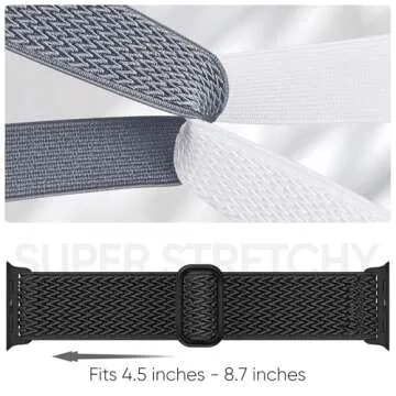 Comfortable Stretchy Nylon Bands for Apple Watch 44mm and More