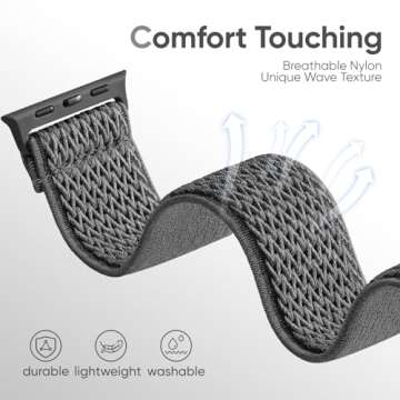 Comfortable Stretchy Nylon Bands for Apple Watch 44mm and More