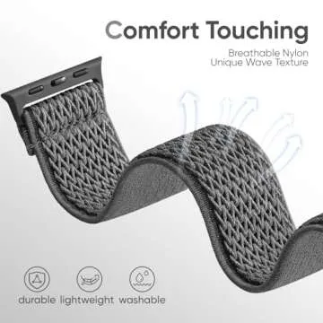 Comfortable Stretchy Nylon Bands for Apple Watch 44mm and More