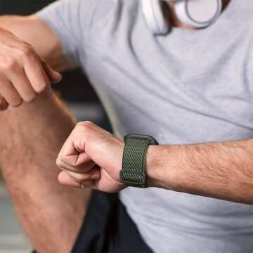 Comfortable Stretchy Nylon Bands for Apple Watch 44mm and More