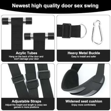 BDSM Door Sex Toys Sex Swing Bondage Slave Leather Soft Plush Sex Slings with Adjustable Straps, Han...